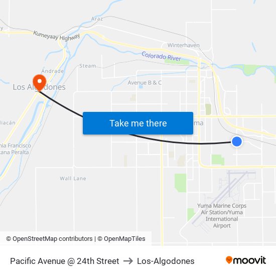 Pacific Avenue @ 24th Street to Los-Algodones map