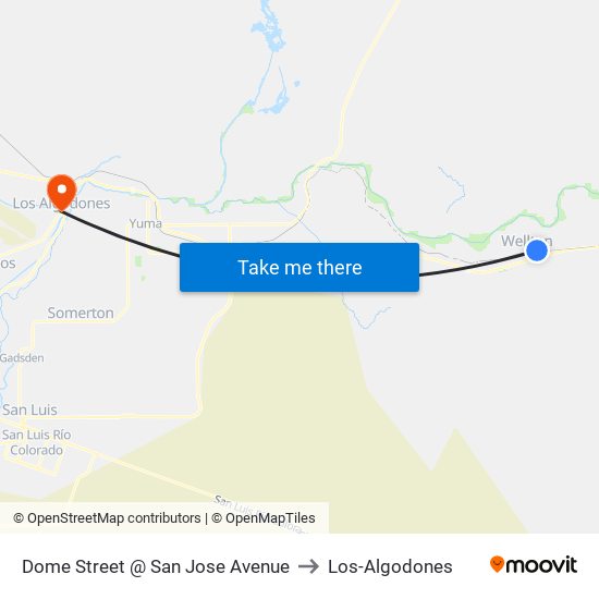 Dome Street @ San Jose Avenue to Los-Algodones map