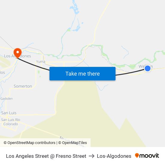 Los Angeles Street @ Fresno Street to Los-Algodones map