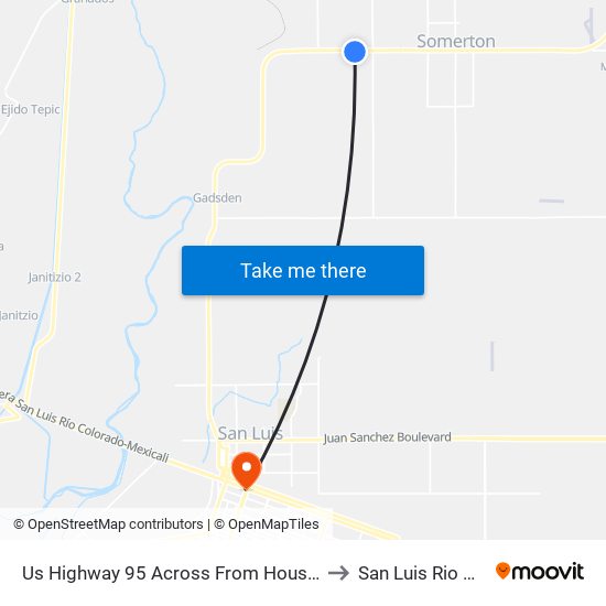 Us Highway 95 Across From Housing Deptartment to San Luis Rio Colorado map