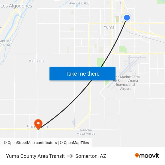 Yuma County Area Transit to Somerton, AZ map