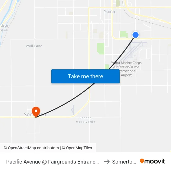 Pacific Avenue @ Fairgrounds Entrance (Near 32nd) to Somerton, AZ map
