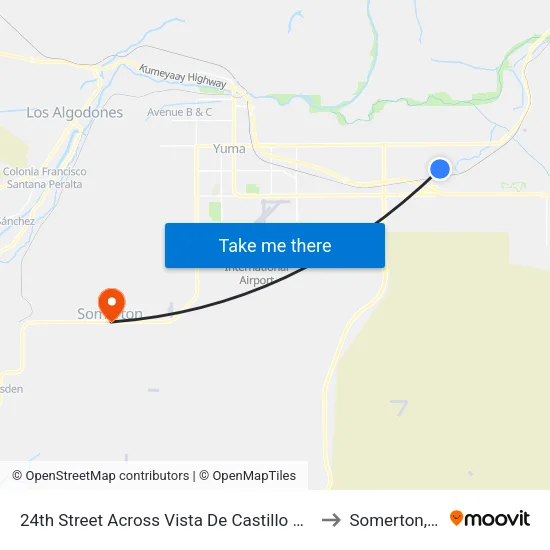 24th Street Across Vista De Castillo Avenue to Somerton, AZ map