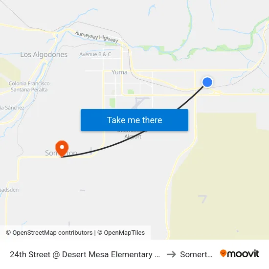24th Street @ Desert Mesa Elementary And Avenue 7 1/2e to Somerton, AZ map