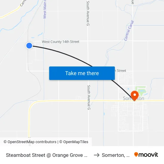 Steamboat Street @ Orange Grove Way to Somerton, AZ map