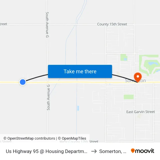 Us Highway 95 @ Housing Department to Somerton, AZ map