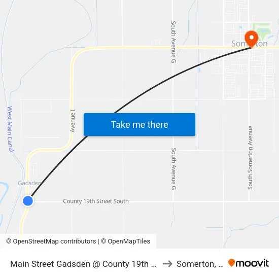 Main Street Gadsden @ County 19th Street to Somerton, AZ map