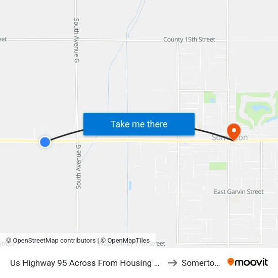 Us Highway 95 Across From Housing Deptartment to Somerton, AZ map