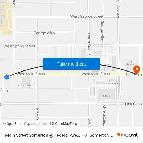 Main Street Somerton @ Federal Avenue to Somerton, AZ map