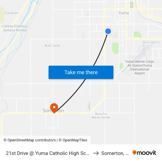 21st Drive @ Yuma Catholic High School to Somerton, AZ map
