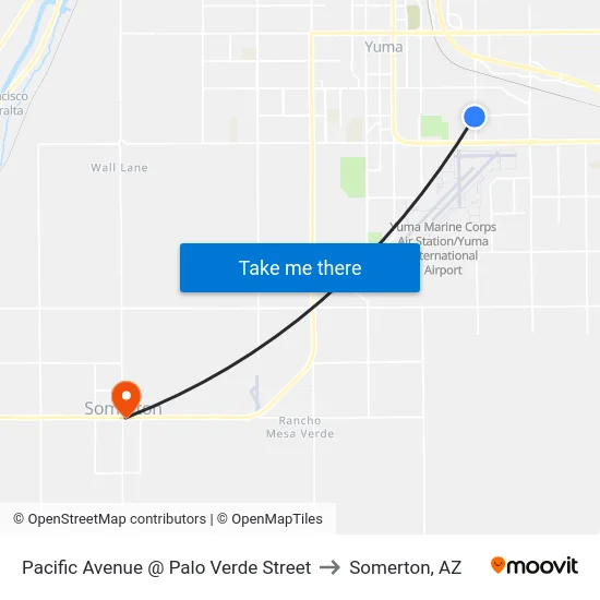 Pacific Avenue @ Palo Verde Street to Somerton, AZ map