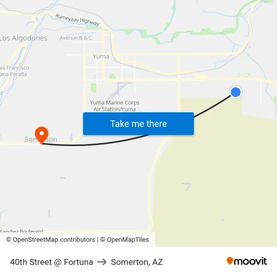 40th Street @ Fortuna to Somerton, AZ map