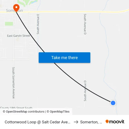 Cottonwood Loop @ Salt Cedar Avenue to Somerton, AZ map