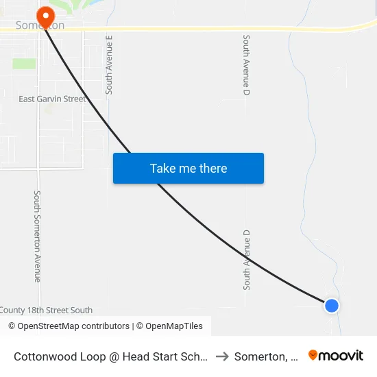 Cottonwood Loop @ Head Start School to Somerton, AZ map