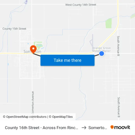 County 16th Street - Across From Rincon De Eslana to Somerton, AZ map