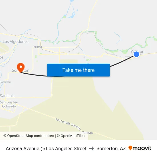 Arizona Avenue @ Los Angeles Street to Somerton, AZ map