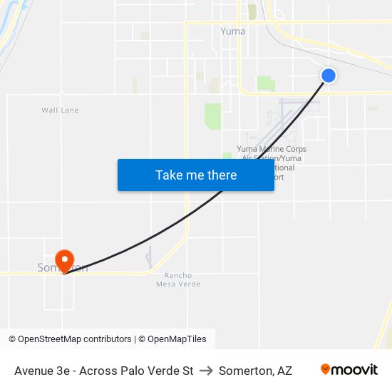 Avenue 3e - Across Palo Verde St to Somerton, AZ map