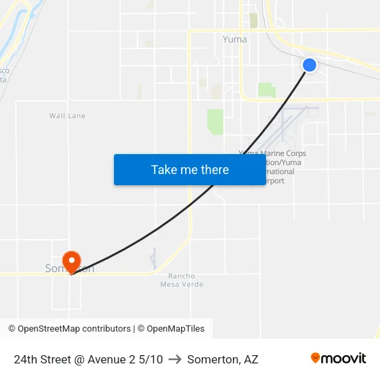 24th Street @ Avenue 2 5/10 to Somerton, AZ map