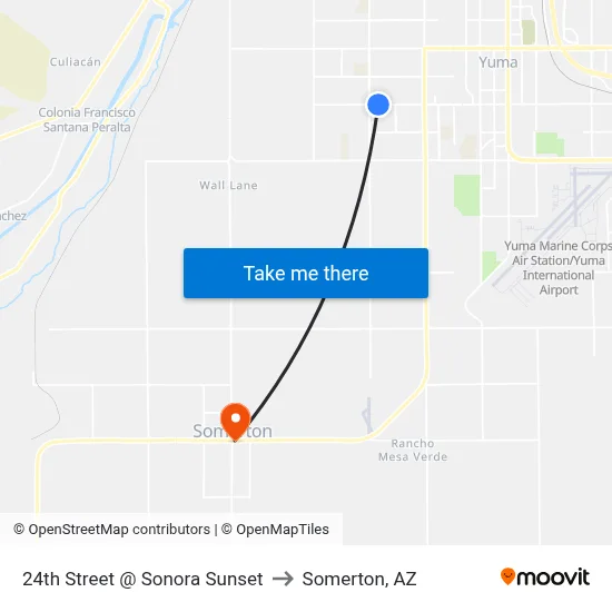 24th Street @ Sonora Sunset to Somerton, AZ map