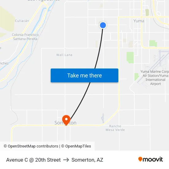 Avenue C @ 20th Street to Somerton, AZ map