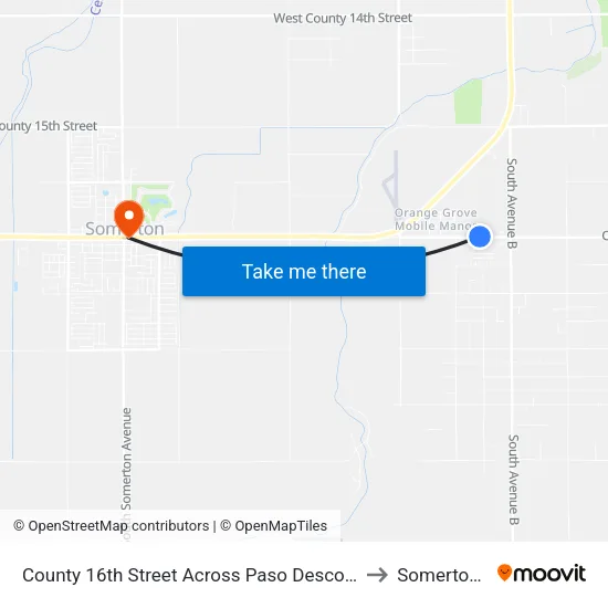 County 16th Street Across Paso Desconso Avenue to Somerton, AZ map