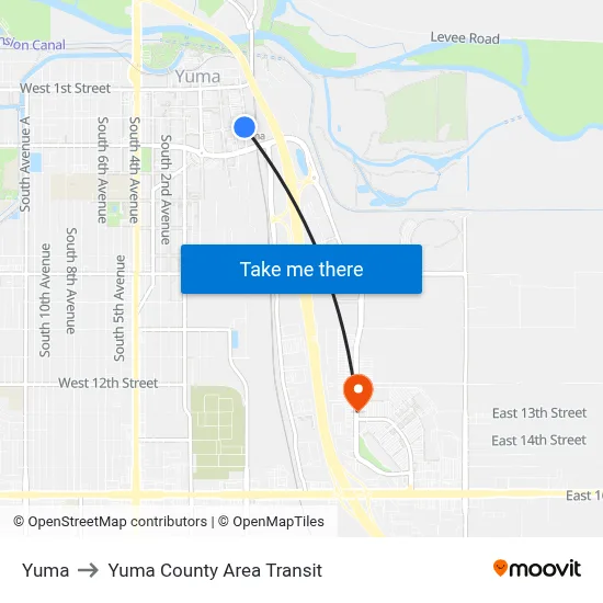 Yuma to Yuma County Area Transit map