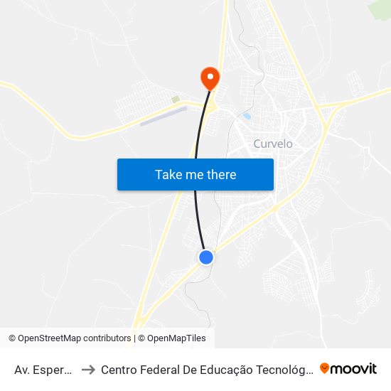 Av. Esperança, 1776 to Centro Federal De Educação Tecnológica De Minas Gerais - Campus X map