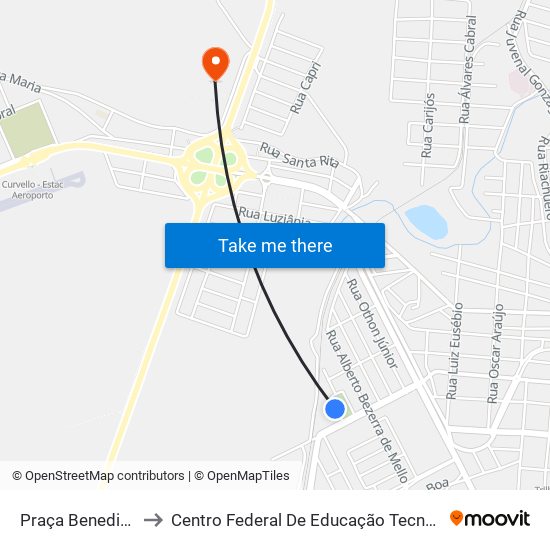 Praça Benedito Vieira Reis, Sn to Centro Federal De Educação Tecnológica De Minas Gerais - Campus X map