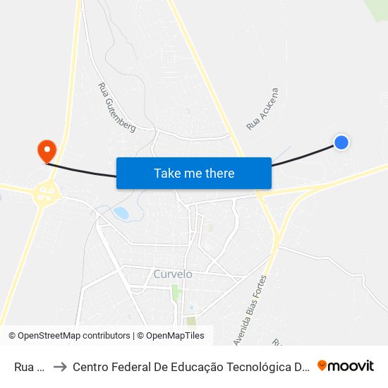 Rua Avaré to Centro Federal De Educação Tecnológica De Minas Gerais - Campus X map