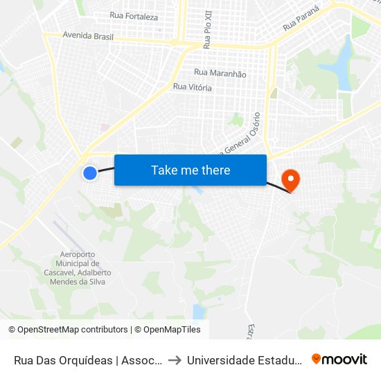 Rua Das Orquídeas | Assoc. De Moradores Do Guarujá to Universidade Estadual Do Oeste Do Paraná map