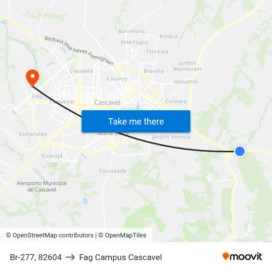 Br-277, 82604 to Fag Campus Cascavel map