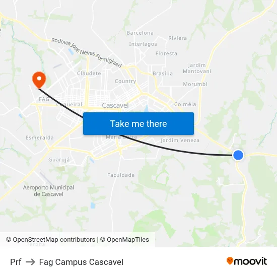 Prf to Fag Campus Cascavel map