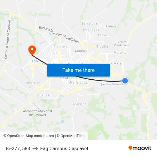 Br-277, 583 to Fag Campus Cascavel map