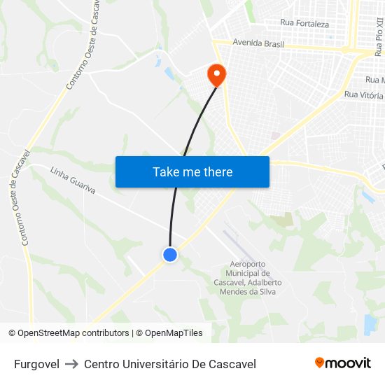 Furgovel to Centro Universitário De Cascavel map
