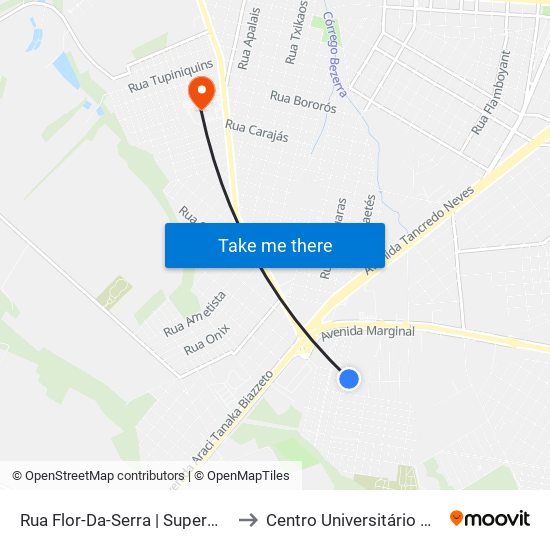 Rua Flor-Da-Serra | Supermercado Gatti to Centro Universitário De Cascavel map