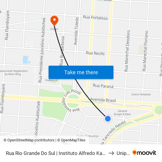 Rua Rio Grande Do Sul | Instituto Alfredo Kaeffer to Unipar map