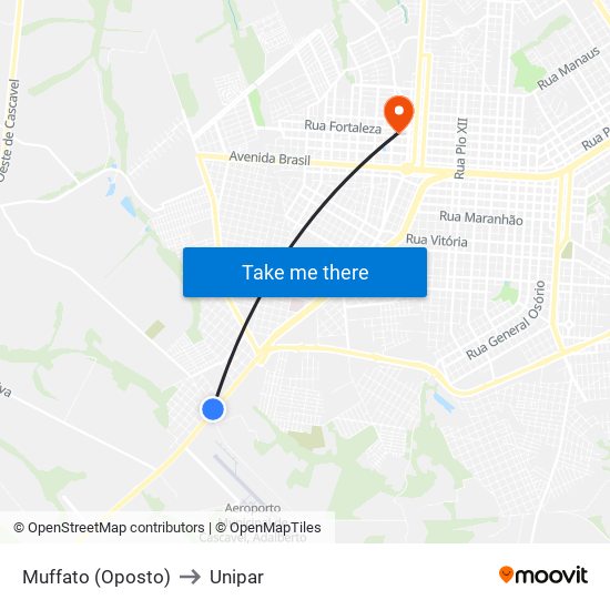 Muffato (Oposto) to Unipar map