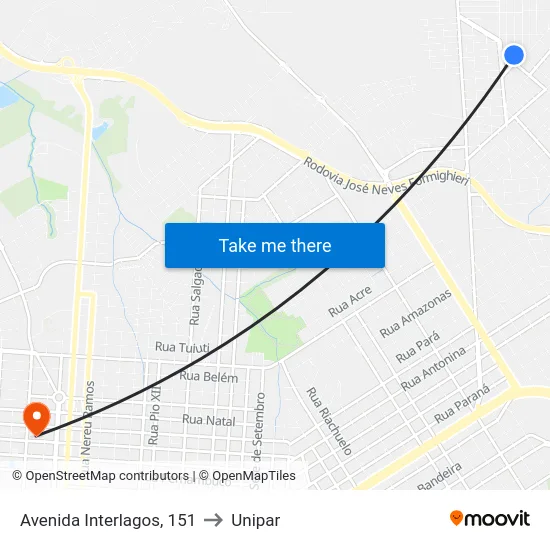 Avenida Interlagos, 151 to Unipar map
