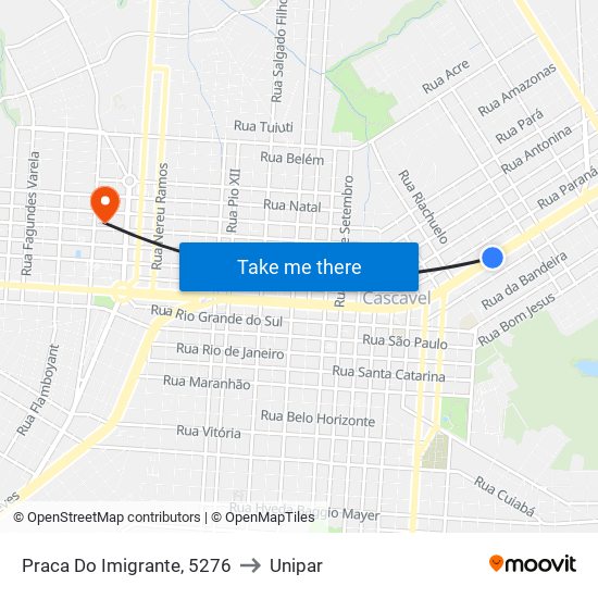 Praca Do Imigrante, 5276 to Unipar map