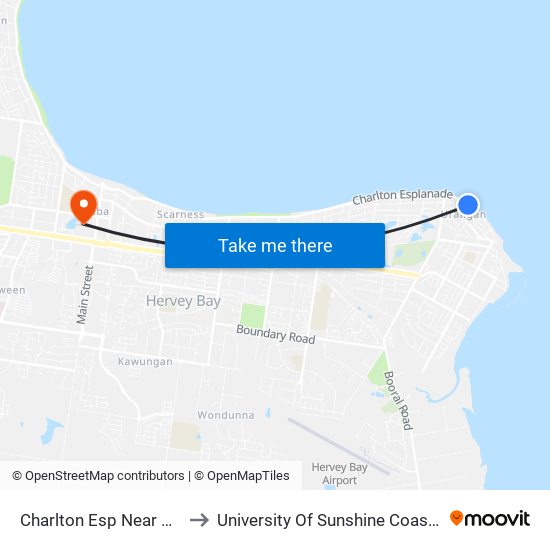 Charlton Esp Near Pier St Hail 'N' Ride to University Of Sunshine Coast - Fraser Coast Campus map