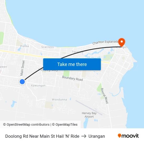 Doolong Rd Near Main St Hail 'N' Ride to Urangan map