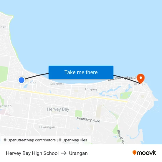 Hervey Bay High School to Urangan map