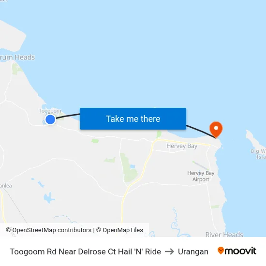 Toogoom Rd Near Delrose Ct Hail 'N' Ride to Urangan map