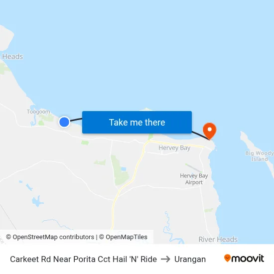 Carkeet Rd Near Porita Cct Hail 'N' Ride to Urangan map