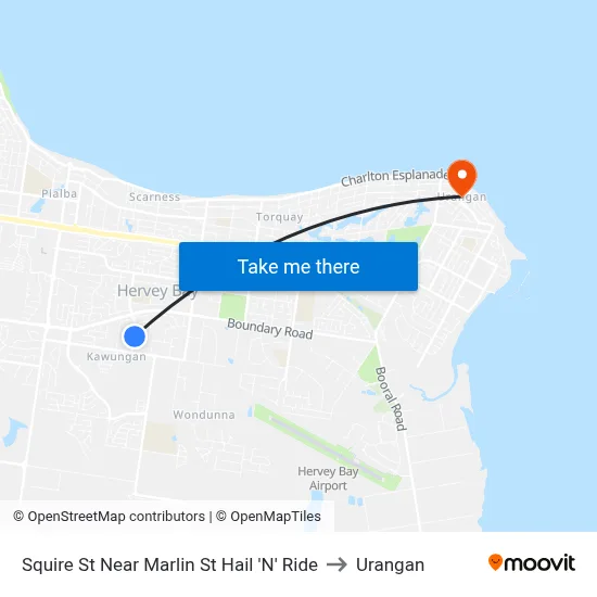 Squire St Near Marlin St Hail 'N' Ride to Urangan map