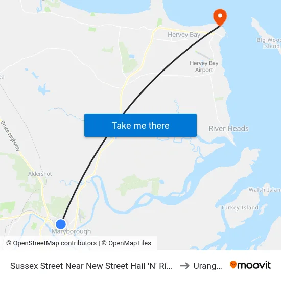 Sussex Street Near New Street Hail 'N' Ride to Urangan map
