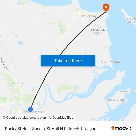 Rocky St Near Sussex St Hail N Ride to Urangan map