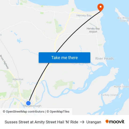 Susses Street at Amity Street Hail 'N' Ride to Urangan map