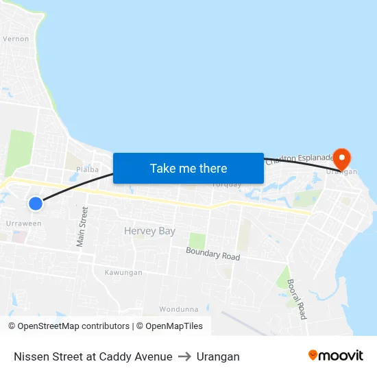 Nissen Street at Caddy Avenue to Urangan map