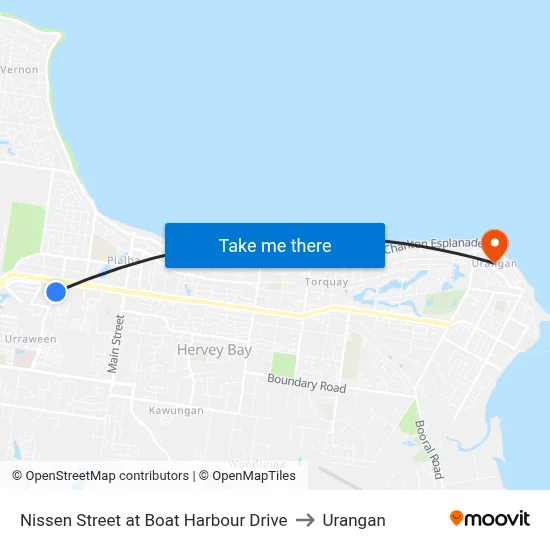 Nissen Street at Boat Harbour Drive to Urangan map